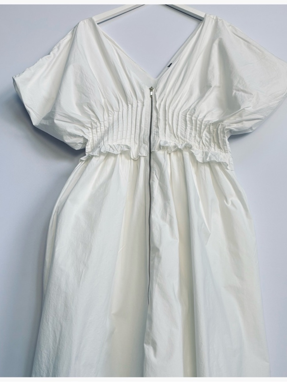 NWT Anthropologie V-Neck Zip-Front Midi Dress, L - Picture 10 of 16